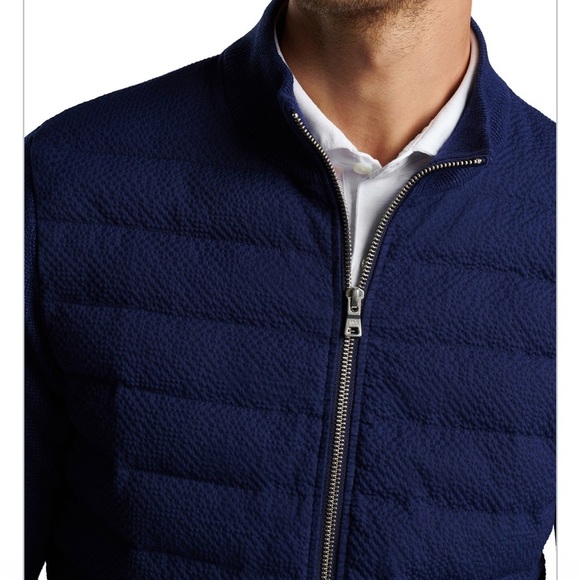 PETER MILLAR SMITH HYBRID SEERSUCKER SWEATER JACKET MENS XXL Navy - Picture 12 of 12
